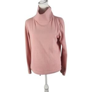 Dudley Stephens Pink Soft Fleece Mock-Turtleneck Pullover Top Women's Medium